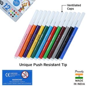Doms Aqua 12 Shades Watercolour Sketch Pen Set | Unique Push Resistant Tip With Bright & Intense Colors | Non-Toxic & Safe For Kids | Colourful Sketching, Doodling & Mandala Art | Pack of 5