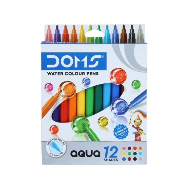 Doms Aqua 12 Shades Watercolour Sketch Pen Set | Unique Push Resistant Tip With Bright & Intense Colors | Non-Toxic & Safe For Kids | Colourful Sketching, Doodling & Mandala Art | Pack of 5 - Image 4