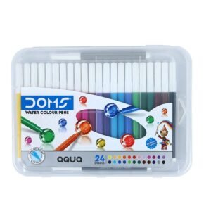 Doms Aqua 24 Shades Watercolour Sketch Pen Set | Unique Push Resistant Tip With Bright & Intense Colors | Non-Toxic & Safe For Kids | Colourful Sketching, Doodling & Mandala Art | Pack of 2