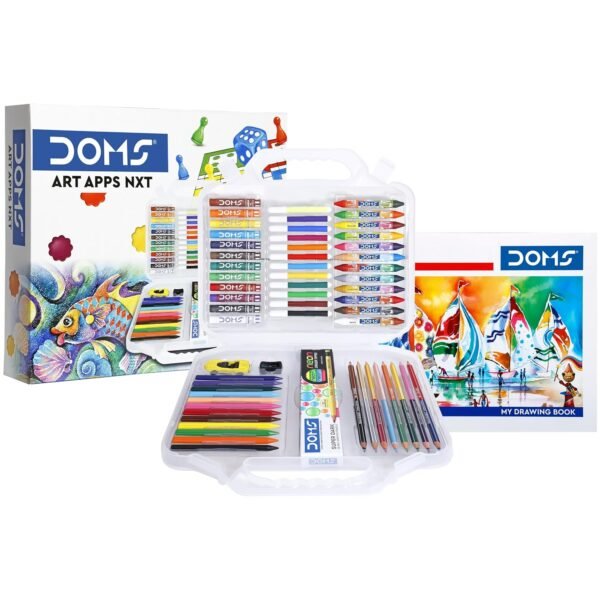 Doms Art Apps Nxt Kit With Plastic Carry Case | Perfect Value Pack | Kit For School Essentials | Gifting Range For Kids | Combination of 9 Stationery Items - Image 5