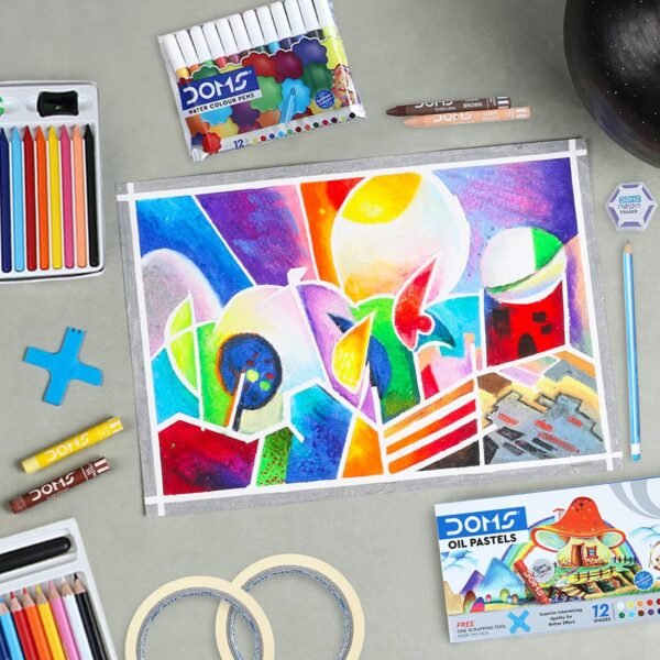 Doms Art Strokes Kit | Perfect Value Pack | Kit for Creative Minds | Gifting Range for Kids | Combination of 10 Stationery Items | Pack of 1 - Image 4