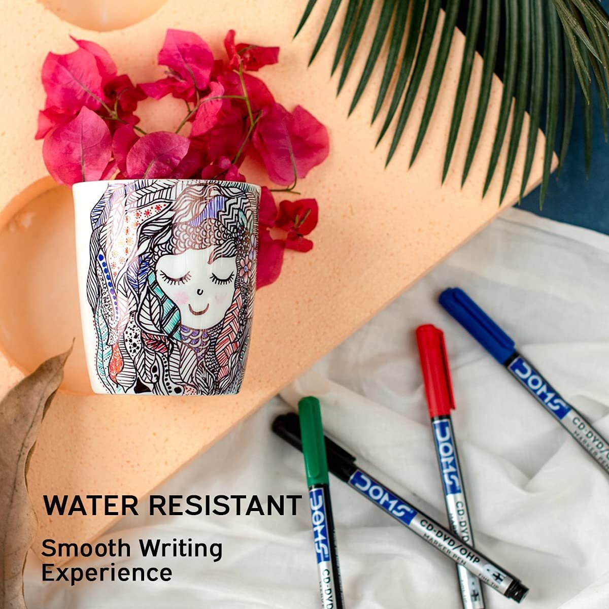 Doms CD-DVD/OHP Pens | Fine Tip Japanese Tip For Clear Marking | Marks On Most Surfaces | Unique Self Hydrating System | Black Ink, Pack of 10 - Image 4