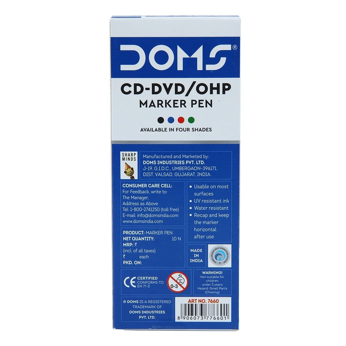 Doms CD-DVD/OHP Pens | Fine Tip Japanese Tip For Clear Marking | Marks On Most Surfaces | Unique Self Hydrating System | Black Ink, Pack of 10 - Image 5
