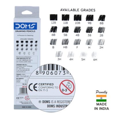 Doms Drawing and Sketching Graphite Pencils - Grade HB, 2B,…