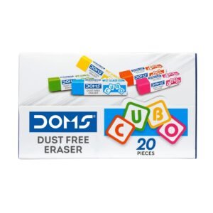 Alternative view of Doms Dust Free Cubo Eraser Box Pack | Comfortable Edge for Easy Handling | Non-Toxic & Safe for Kids | Attractive Body Colors | Pack of 20 Pcs