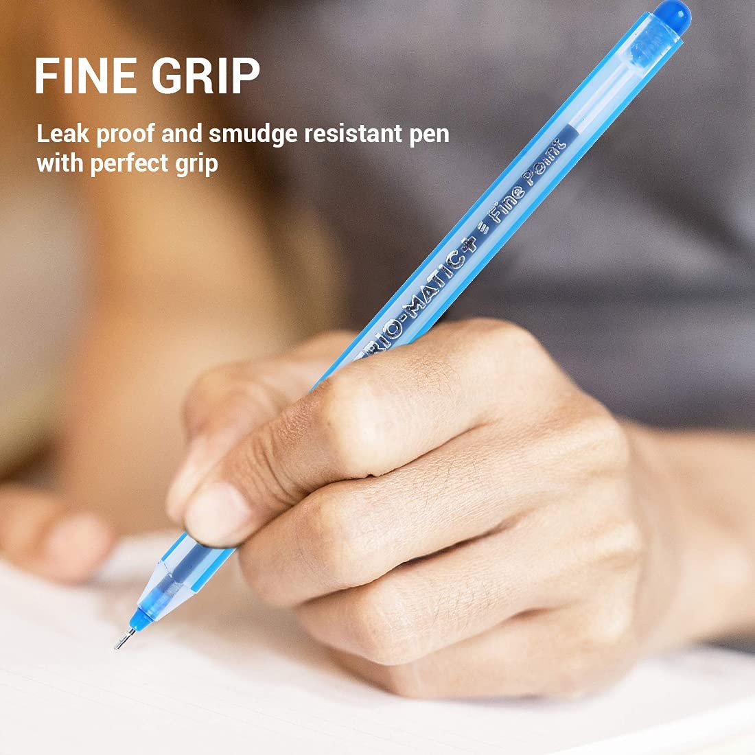 Doms Fine Point Trio-Matic + Ball Point Pen Box Pack | Light Weight Sleek Body | Low-Viscosity Ink For Smudge Free, Fine & Smooth Writing | Blue Ink, Pack of 60 Pens