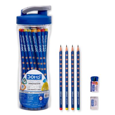 Doms Groove Super Dark HB/2 Graphite Pencils Jar Pack | 50 …