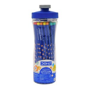 Alternative view of Doms Groove Super Dark HB/2 Graphite Pencils Jar Pack | 50 Pcs Pencils | Innovative Groove For Perfect Grip | Ideal For School & General Purpose | Perfect For Sketching & Drawing | Jar Pack of 1