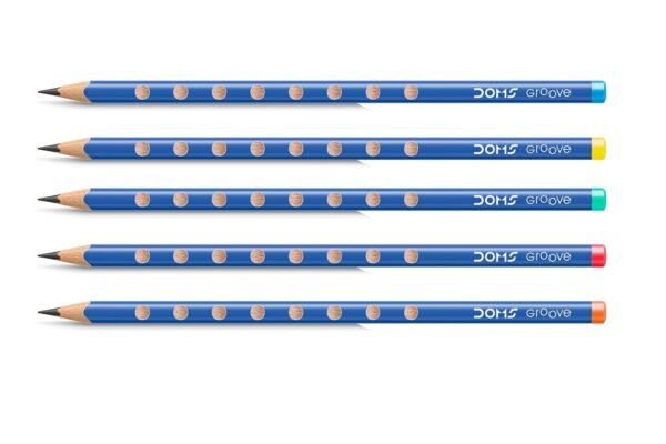 Doms Groove Super Dark HB/2 Graphite Pencils Jar Pack | 50 Pcs Pencils | Innovative Groove For Perfect Grip | Ideal For School & General Purpose | Perfect For Sketching & Drawing | Jar Pack of 1 - Image 3