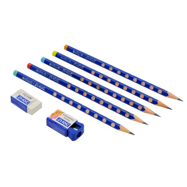 Doms Groove Super Dark HB/2 Graphite Pencils Jar Pack | Innovative Groove For Perfect Grip | Free Pencil, Eraser, Sharpner & Scale | Ideal For Sketching & Drawing | Pack of 30 Pencils - Image 4