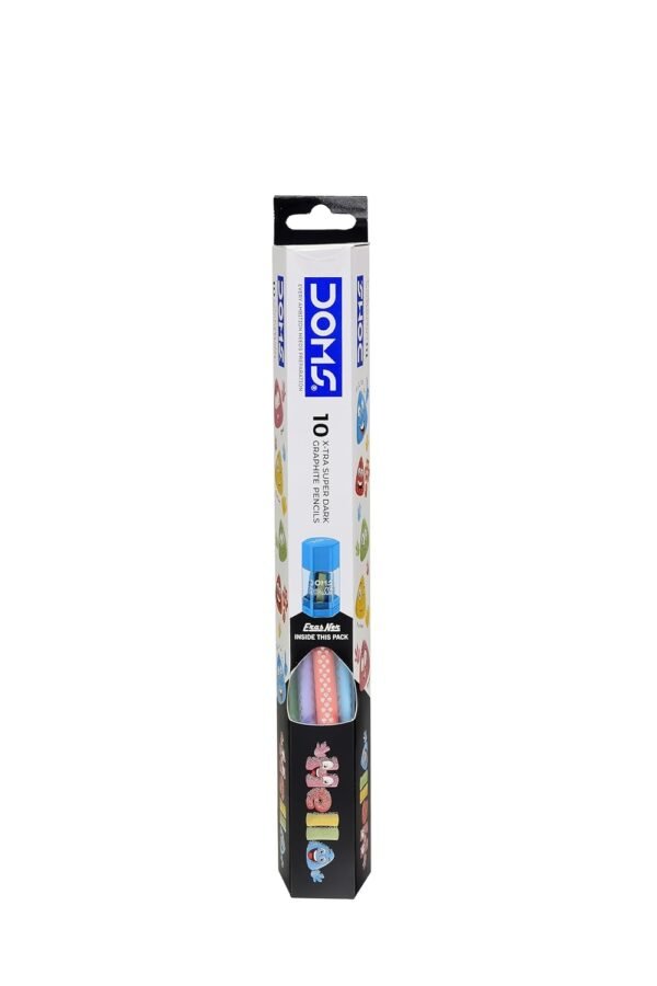 Doms Hello X-Tra Dark Pencil (pastel Shades) with Free Erasner (Erase + Sharp) - Image 2