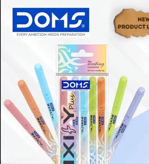 Doms INXIfY Plus Ballpoint Pen For Smooth Writing| 0.7mm Needle Tip| Designer Body| For Daily Use| LV Ink Technology| Pack of 36 Pens- Blue Ink - Image 2