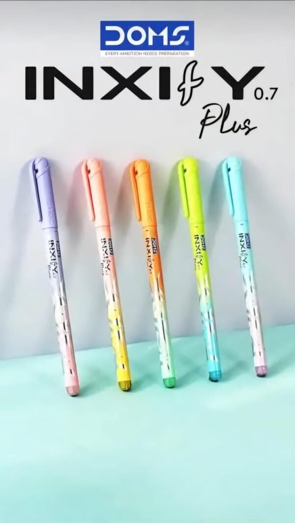 Doms INXIfY Plus Ballpoint Pen For Smooth Writing| 0.7mm Needle Tip| Designer Body| For Daily Use| LV Ink Technology| Pack of 36 Pens- Blue Ink - Image 3