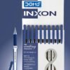 Doms INXON Ballpoint Pens With Soft Rubberized Grip For Comfortable Writing| LV INK TECHNOLOGY | Pack of 25 Pcs (15 Blue, 5 Black, 5 Red)
