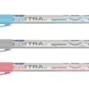 Doms INXTRA 0.7mm BALLPOINT PENS| SOFT RUBBERIZED GRIP FOR COMFORTABLE WRITING| CONTAINS 100 PCS - 84 BLUE, 12 BLACK, 4 RED.