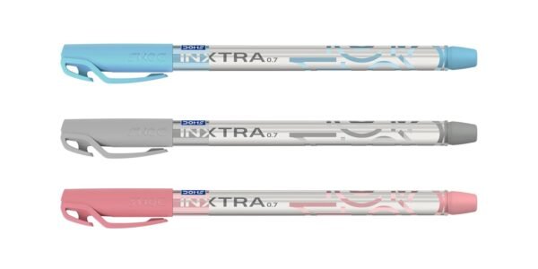 Doms INXTRA 0.7mm BALLPOINT PENS| SOFT RUBBERIZED GRIP FOR COMFORTABLE WRITING| CONTAINS 100 PCS - 84 BLUE, 12 BLACK, 4 RED.
