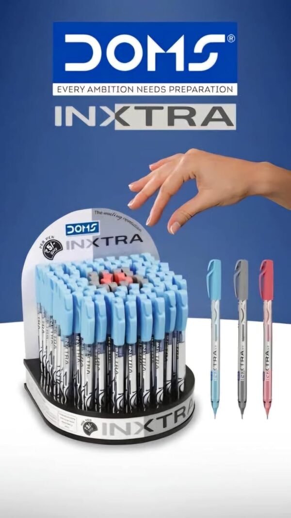 Doms INXTRA 0.7mm BALLPOINT PENS|SOFT RUBBERIZED GRIP FOR COMFORTABLE & SMOOTH WRITING| CONTAINS 40 PCS| INK BLUE