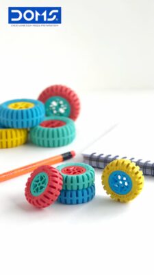 Doms Mini E-Racer Wheel Shape Erasers Pack of 40 Value Pack…