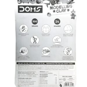 Doms Modelling Clay Blister Pack | Easily Kneadable Clay | Non Toxic & Safe For Childrens | Soft, Non-Drying, Hygienic & Non-Sticky | Ideal for School, Kids & Gifting Purpose | Set Of 24 Unique Shades