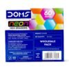 Doms Neon Eraser Box Pack | Hexagonal Eye Catching Design | Neat & Dust Free Erasing | Playful Body Colors | Plastic Case For Each Eraser | Pack of 30 Erasers