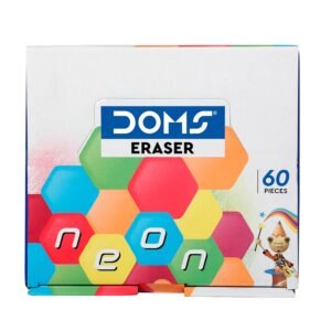 Alternative view of Doms Neon Eraser Box Pack | Hexagonal Eye Catching Design | Neat & Dust Free Erasing | Playful Body Colors | Plastic Case For Each Eraser | Pack of 30 Erasers
