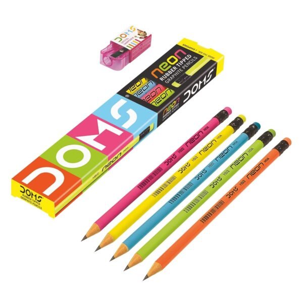 Doms Neon Pencil Nrt 10 Pcs Q Series 15cm Transparent Scale (Pack of 10) - Image 3