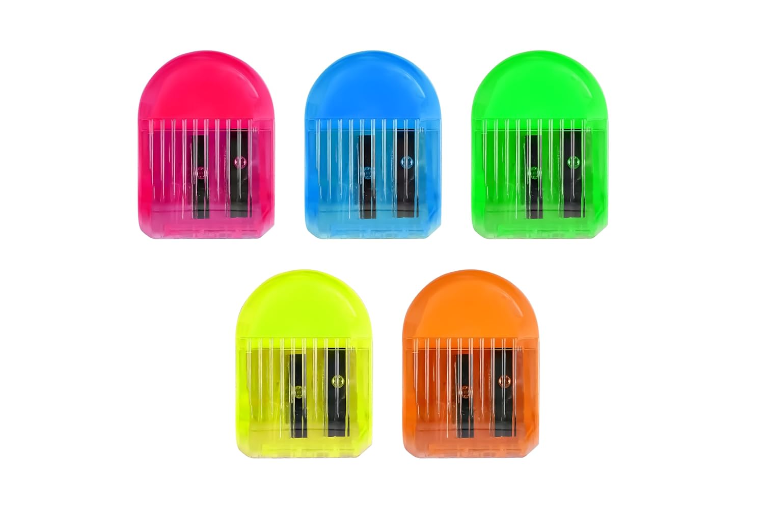 Doms Non-Toxic 2 Matic Multicolored Pencil Sharpener Blister Pack | Anti-Rust Coating For Smooth and Fine Point Sharpening | Ideal For Kids, School and Gifting Purpose | Pack Of 10 - Image 4