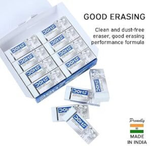 Alternative view of Doms Non-Toxic Dust Free Extra Long Eraser Box Pack | For Clean & Clear Erasing | Stationery Gift Item For Kids & Students | Pack of 20 Pieces