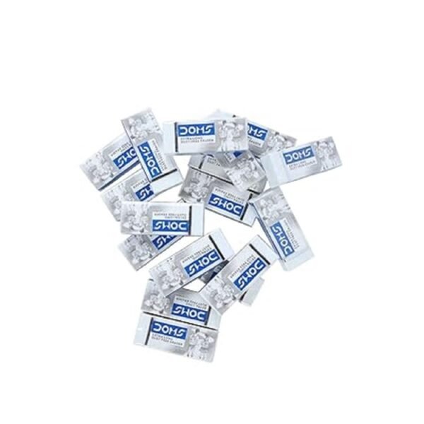 Doms Non-Toxic Dust Free Extra Long Eraser Box Pack | For Clean & Clear Erasing | Stationery Gift Item For Kids & Students | Pack of 20 Pieces - Image 5