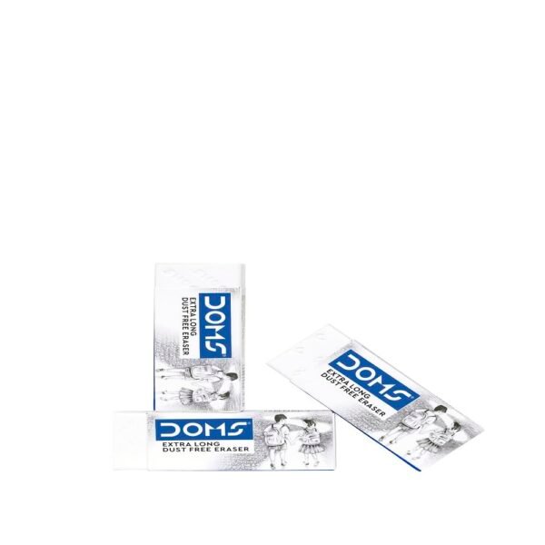 Doms Non-Toxic Dust Free Extra Long Eraser Box Pack | For Clean & Clear Erasing | Stationery Gift Item For Kids & Students | Pack of 20 Pieces - Image 7