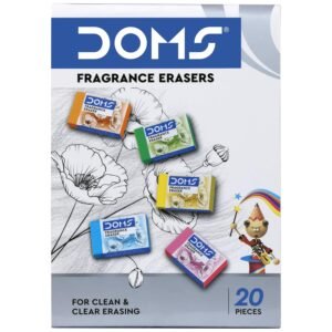 Doms Non-Toxic Fragrance Erasers Set | For Clean & Clear Erasing | Stationery Gift Item For Kids & Students | Playful Body Colors | Pack of 20 Pieces