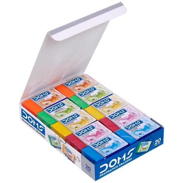 Doms Non-Toxic Fragrance Erasers Set | For Clean & Clear Erasing | Stationery Gift Item For Kids & Students | Playful Body Colors | Pack of 20 Pieces - Image 5
