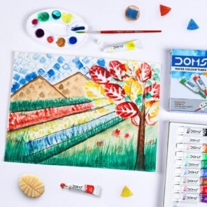 Alternative view of Doms Non-Toxic Water Colour Tube Set in Cardboard Box (12 Assorted Shades, 1 Paint Brush & 1 Palette x 2 Set)