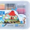 Doms Oil Pastel 50 Shades Plastic Pack Plastic Crayon 28 Shades Round Tin