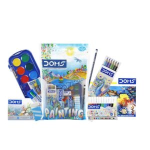 Doms Painting Kit | Perfect Value Pack | Kit for School Essentials | Gifting Range for Kids | Combination of 9 Painting & Coloring Items | Pack of 1 Multicolor