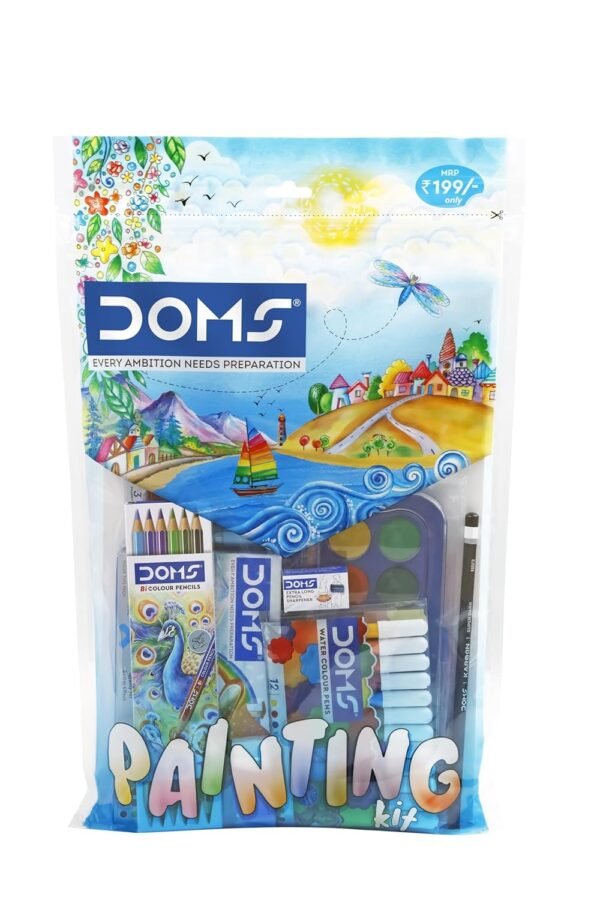 Doms Painting Kit | Perfect Value Pack | Kit for School Essentials | Gifting Range for Kids | Combination of 9 Painting & Coloring Items | Pack of 1 Multicolor - Image 10