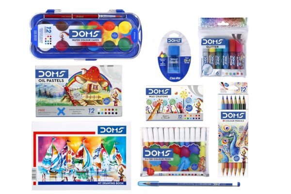 Doms Painting Kit | Perfect Value Pack | Kit for School Essentials | Gifting Range for Kids | Combination of 9 Painting & Coloring Items | Pack of 1 Multicolor - Image 11