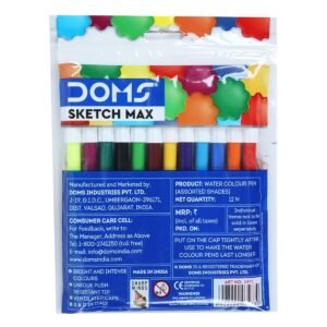 Alternative view of Doms Sketch Max 14 Shades Non-Toxic Water Colour Sketch Pens | Bright & Intense Colors | Sketch Pen Set For Kids, Non Toxic Colouring Range, Safe For Children | Pack of 6