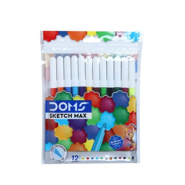 Doms Sketch Max 14 Shades Non-Toxic Water Colour Sketch Pens | Bright & Intense Colors | Sketch Pen Set For Kids, Non Toxic Colouring Range, Safe For Children | Pack of 6 - Image 5