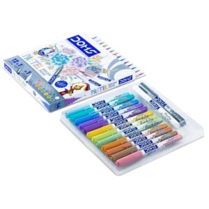 Doms Super Soft Tip Pastel Shades Brush Pen Set | 12 Pastel Shades + 1 Silver Shade + 1 Blender | Ideal for Doodling, Illustrations, Calligraphy, Artists, Studenst & Professioanls | Pack Of 1
