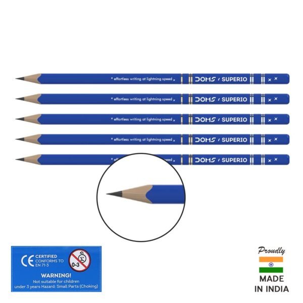 Doms Superio Non-Toxic Super Dark Graphite Pencils | Tumbler Pack | Effortless Writing | Ideal For Sketching & Drawing | Pack of 50 Pencils - Image 4
