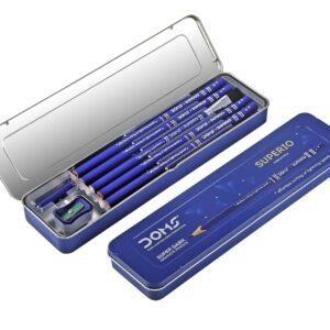 Alternative view of Doms Superio Super Dark Graphite Pencils Pack of 20 Pencils| With FREE 1 Eraser 1 Pencil Sharpner 1 Point Protection Cap & 1 Cleaning Brush| With Storage Case Metal Body