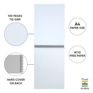 Alternative view of Doms Wiro Binding Notebook | Sketch Pad | Plain | 110GSM | 100 Pages | 21.0 x 29.7 cm | Pack of 1