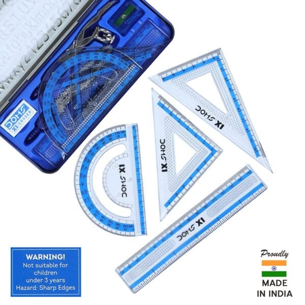 Doms X1 Premium Mathematical Drawing Instrument Box | Best In Class | Ensures Accuracy & Perfection | Geometry Box For Students | Set of 10 Instruments - Image 2