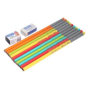 Alternative view of Doms Y1+ Super Dark HB/2 Triangle Graphite Pencils Box (10 Pieces)