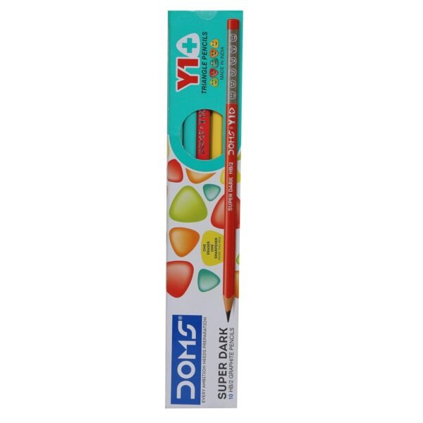 Doms Y1+ Super Dark HB/2 Triangle Graphite Pencils Box (10 Pieces) - Image 3