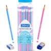 Doms Zoom Ultimate Dark Triangle Pencil | Jar Pack, 30 Pieces | Contains Pencils, Sharpener, Eraser Multicoloured, Pack Of 1 (DM7274)