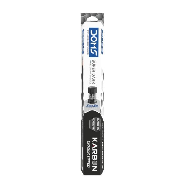 Dooms Karbon R/T Super Dark Pencil pack of 10 with Erasner (sharpner+Eraser) - Image 4