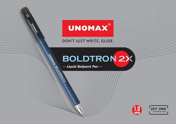 UNOMAX Boldtron 2X 1.0mm Ball Point Pens - Pack of 20 (20 Blue) | Fast-Flowing Ink, Pocket-Friendly, Budget-Friendly, Ideal for Daily Use and Fine Handwriting - Image 4
