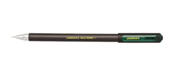 UNOMAX Geltron Gel Pen Green Pack of 20 (20 Green) | Professional Ergonomic Design for Daily Use, Exam-Friendly | Fast-Flowing Ink, Writing Precision, Budget-Friendly, Smooth Writing